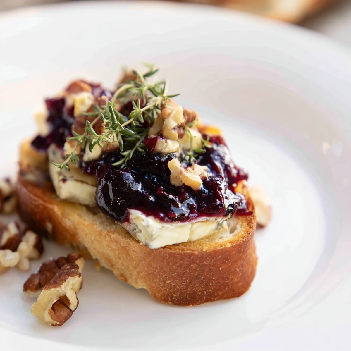 Warm, bubbling Brie melting atop crispy baguette in these easy Holiday Cranberry and Brie Crostini.