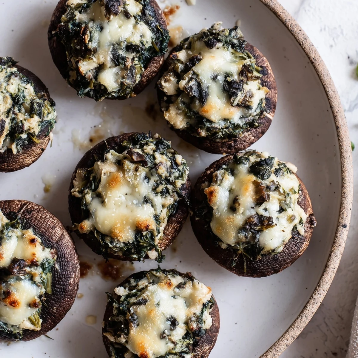 Creamy Spinach Artichoke Mushrooms