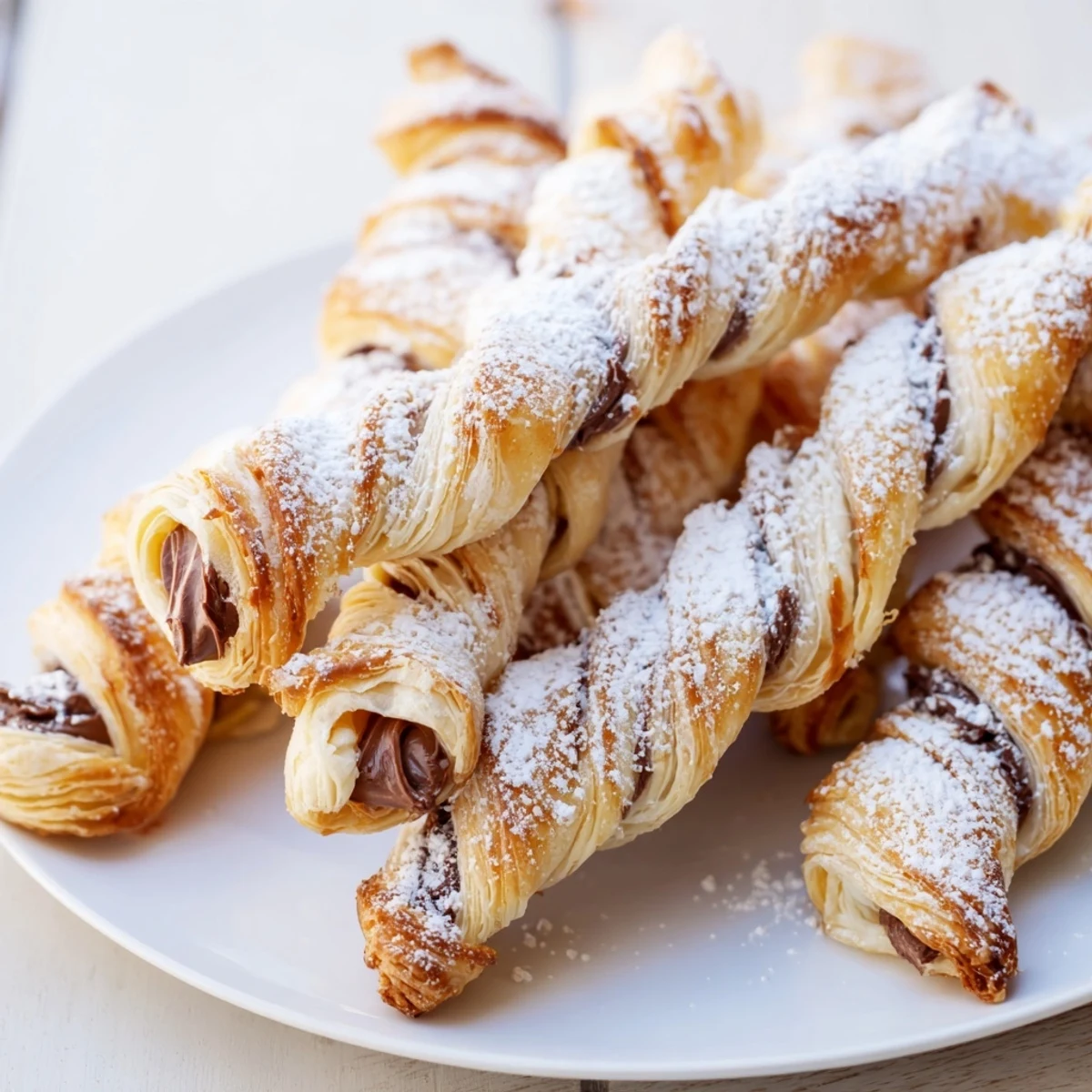 Festively shaped Nutella Pastry Christmas Trees, perfect for sharing with friends and family during Christmas.