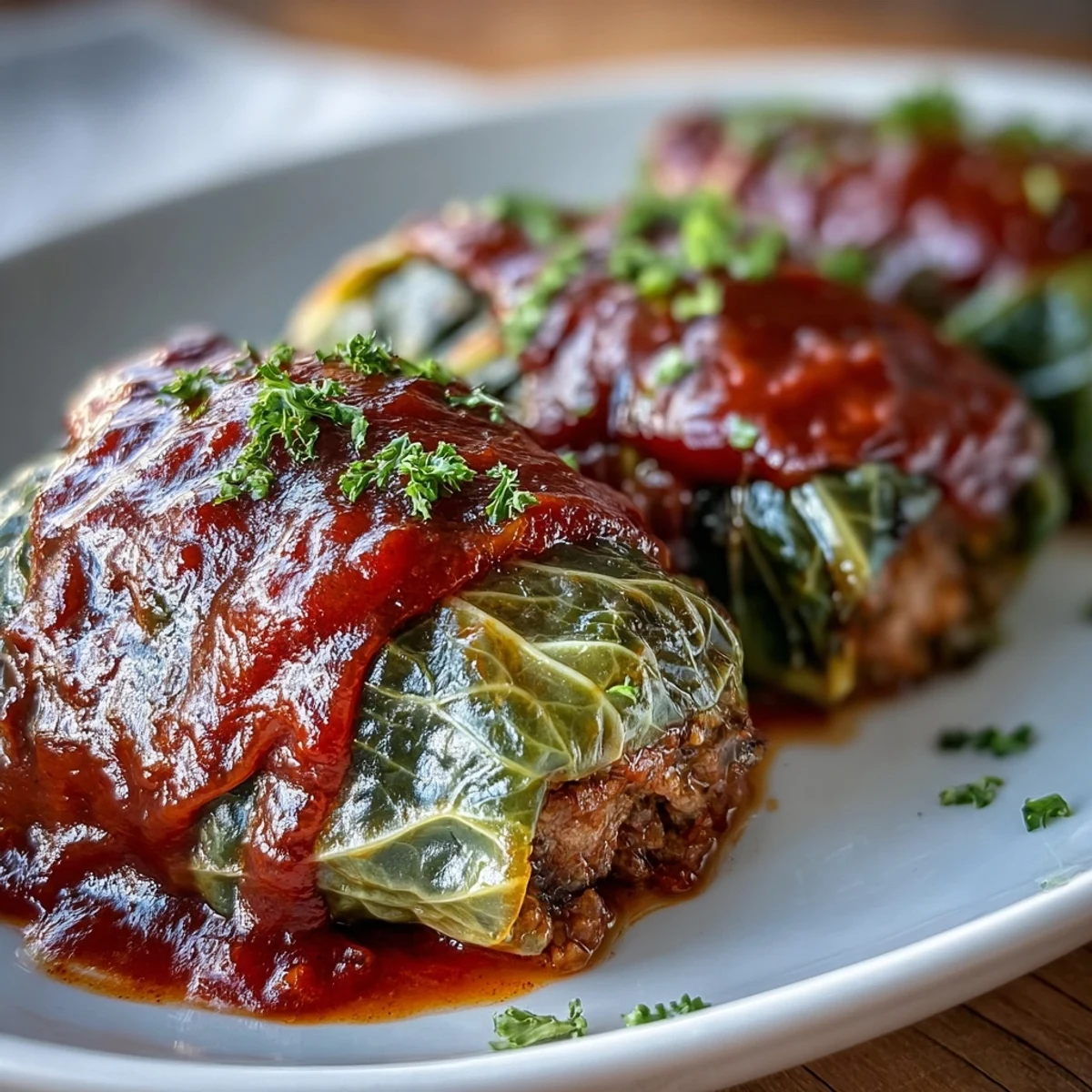 Hearty Cabbage Rolls served hot with crusty bread, showing tender cabbage and savory meat filling.