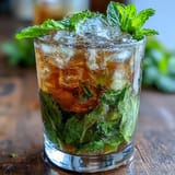 Kentucky Derby Mint Julep Mocktail with Fresh Mint and Crushed Ice, served in silver cups and garnished with vibrant mint sprigs.