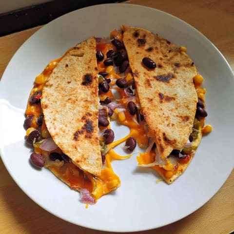 Quick Black Bean Corn Quesadilla