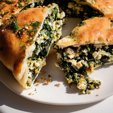 Turkish Spinach Feta Flatbread