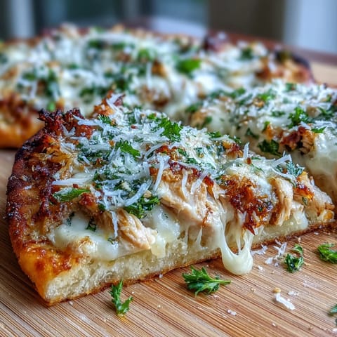 Freshly baked Garlic Naan Chicken Caesar Pizzas on a rustic board, topped with creamy Caesar chicken, bubbly mozzarella, and crisp romaine.