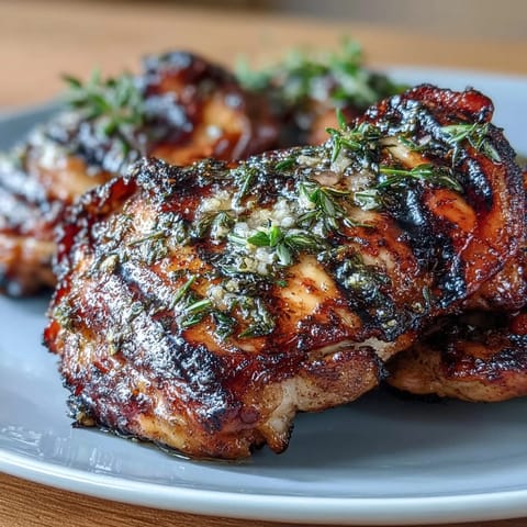 Tender, marinated chicken thighs grilled to golden perfection, served with a vibrant Greek salad.  