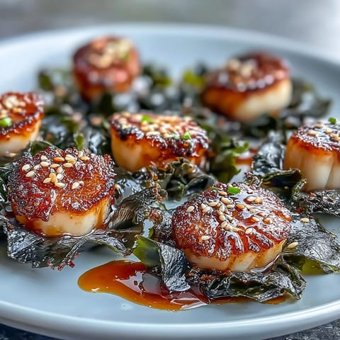 Seaweed Wrapped Scallops Ponzu