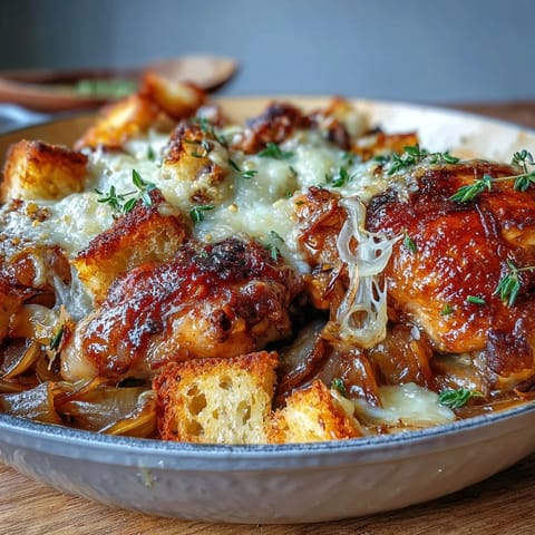 French Onion Chicken Thigh Bake