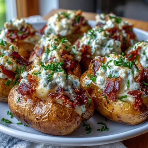 Creamy BBQ Baby Shower Loaded Baked Potato Salad with crispy bacon and cheddar cheese.