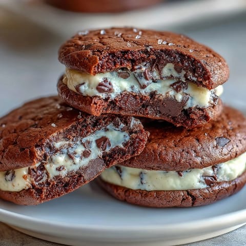 Cream cheese stuffed brownie mix cookies with a gooey chocolate center and smooth filling.