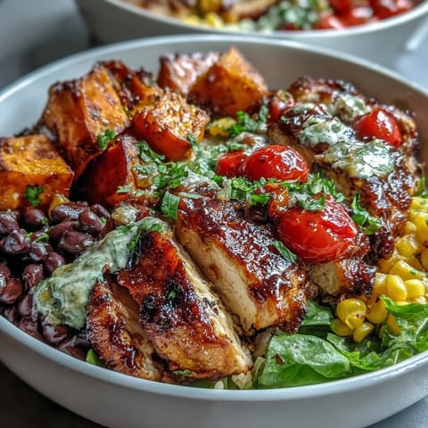 Hearty BBQ Chicken Meal Prep Bowls with roasted sweet potato, perfect for healthy lunches.