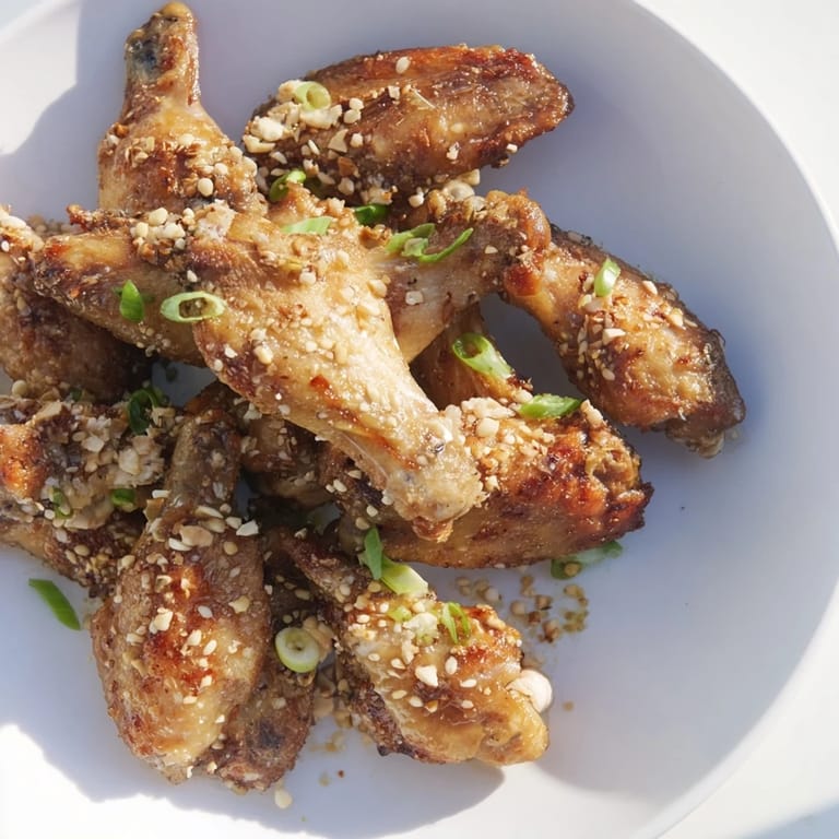 Visualize these delicious Crispy Honey-Chili Glazed Chicken Wings, perfect party food with savory flavor.