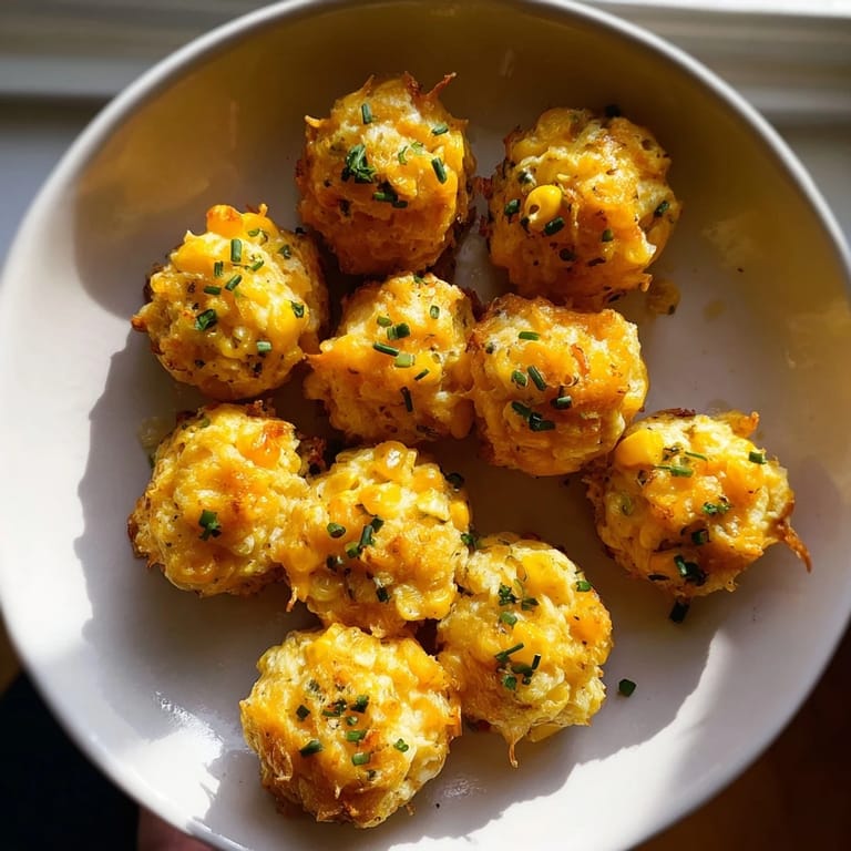 Fresh, warm golden corn and cheddar fritters, a perfect vegetarian snack or appetizers choice.