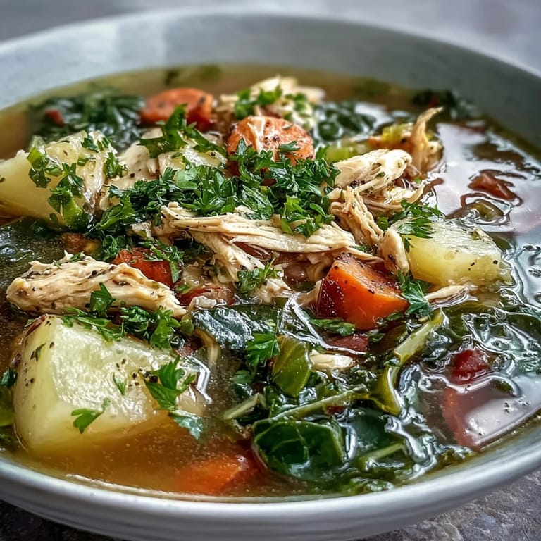 Nutritious Collard Greens, Chicken Vegetable Soup, a delicious bowl for any meal.