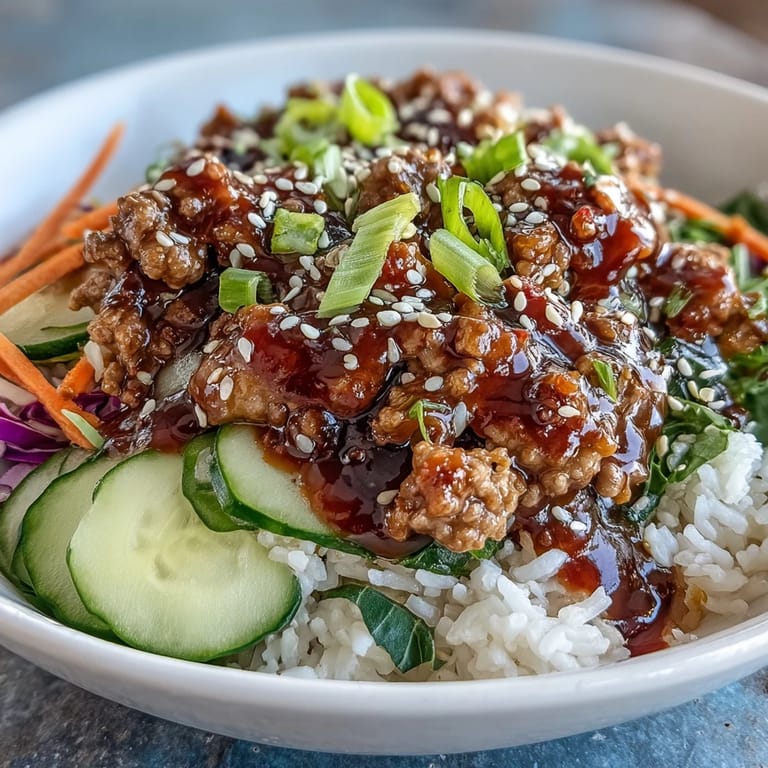 The dish offers fluffy rice topped with crunchy carrots, cabbage, and drizzled with zesty bang bang sauce.