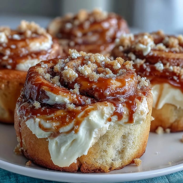 A close-up of a Caramel Cream Cheese Swirl Muffin revealing moist banana bread and creamy filling.