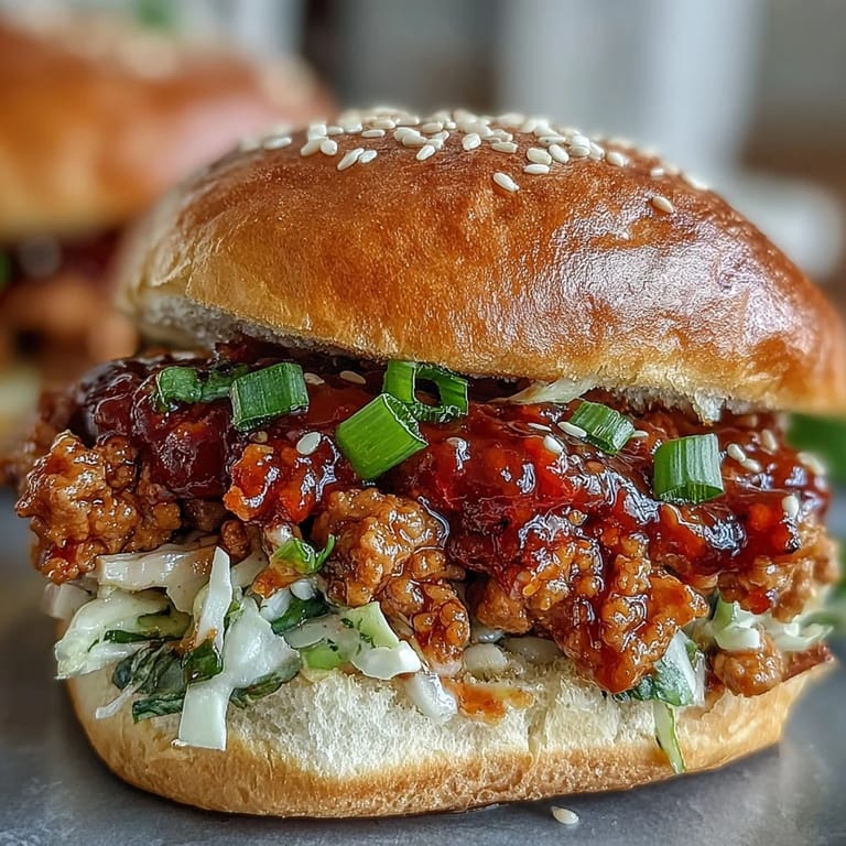 Serve these Korean Turkey Sloppy Joe Sliders warm with a sweet and spicy gochujang glaze.