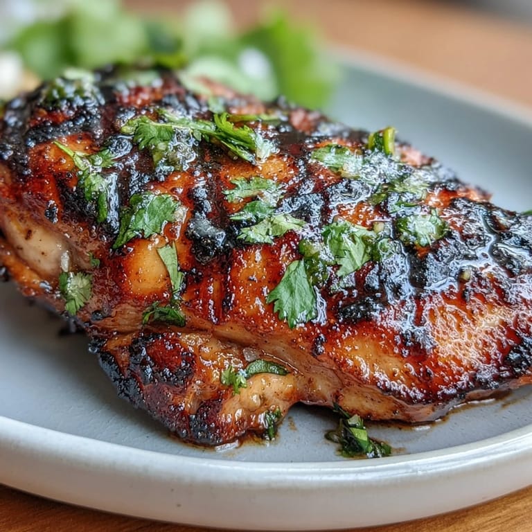 Tender grilled chicken with zesty lime and cilantro, served alongside a refreshing black bean and corn salad for a healthy dinner.