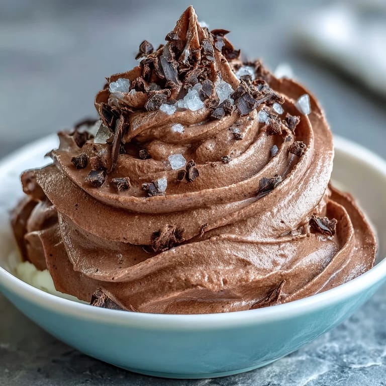 Creamy Greek yogurt blended with cocoa and sea salt creates a rich, high-protein dessert in minutes.  