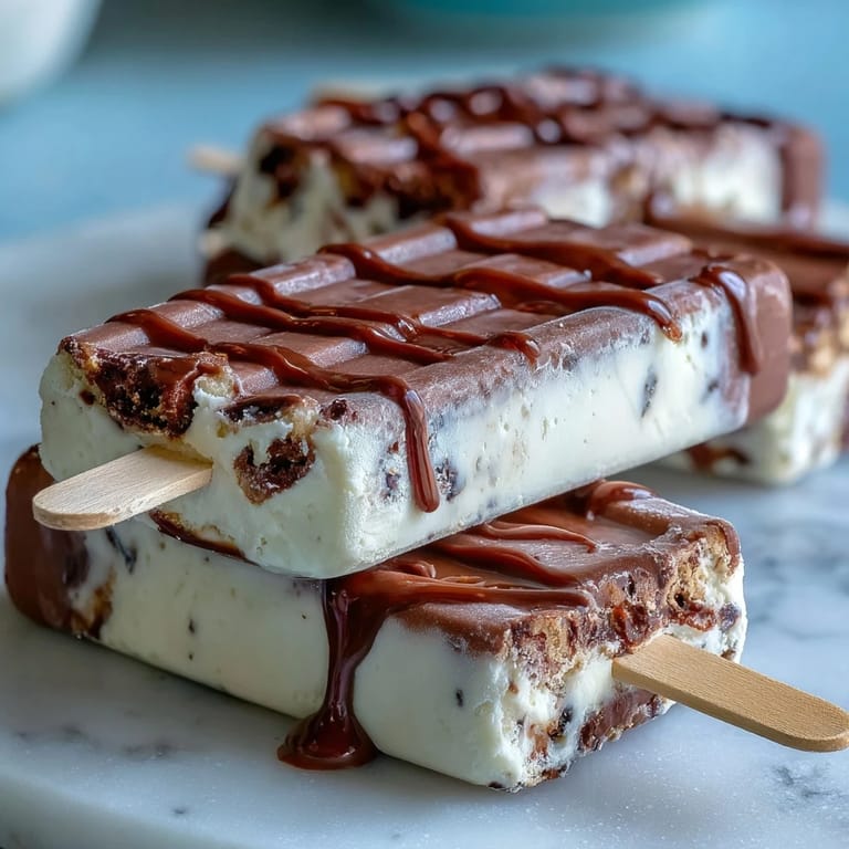 Coffee-kissed frozen vanilla fudge pops, offering a smooth blend of espresso and creamy sweetness.