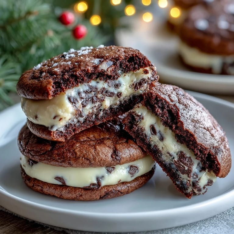 Decadent brownie cookies made from mix, stuffed with rich cream cheese for a fudgy dessert treat.