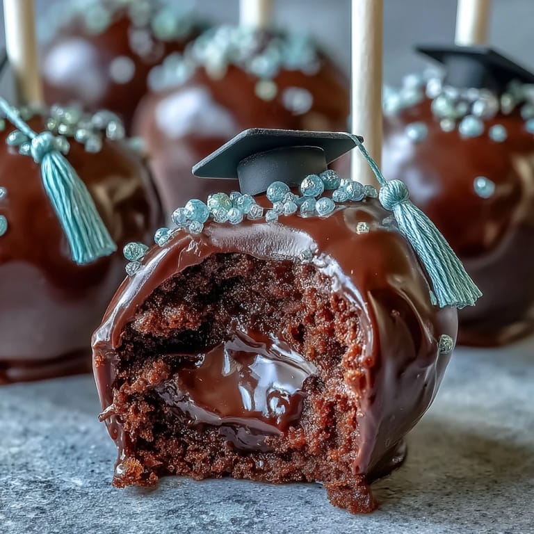 Festive graduation cake pops featuring school colors, chocolate coating, and fondant cap decorations for a memorable dessert.  