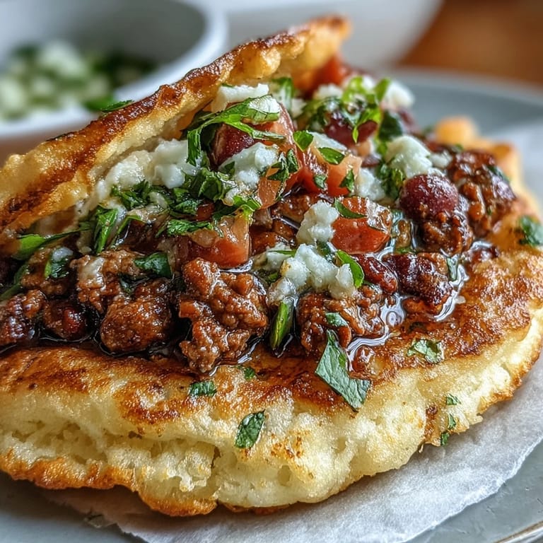Low-carb cloud bread shells hold juicy taco-seasoned beef and zesty pico de gallo in these easy, satisfying tacos.  