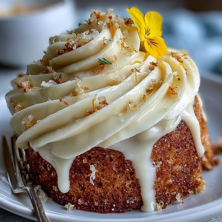 Fluffy lemon cake layers with bright citrus flavor, frosted with tangy cream cheese icing and adorned with fresh pansies.  