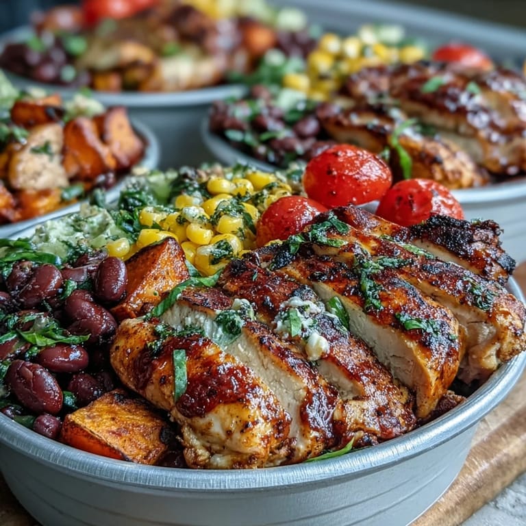Enjoy easy, delicious BBQ Chicken Meal Prep Bowls ready for busy weeknights.