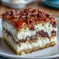 Savory Italian Easter Pie with ricotta and salami, golden pastry crust filled with creamy cheese and spiced salami.