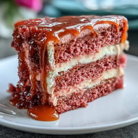 Rosé Velvet Cake with gold drip, a pink celebration dessert perfect for showers.